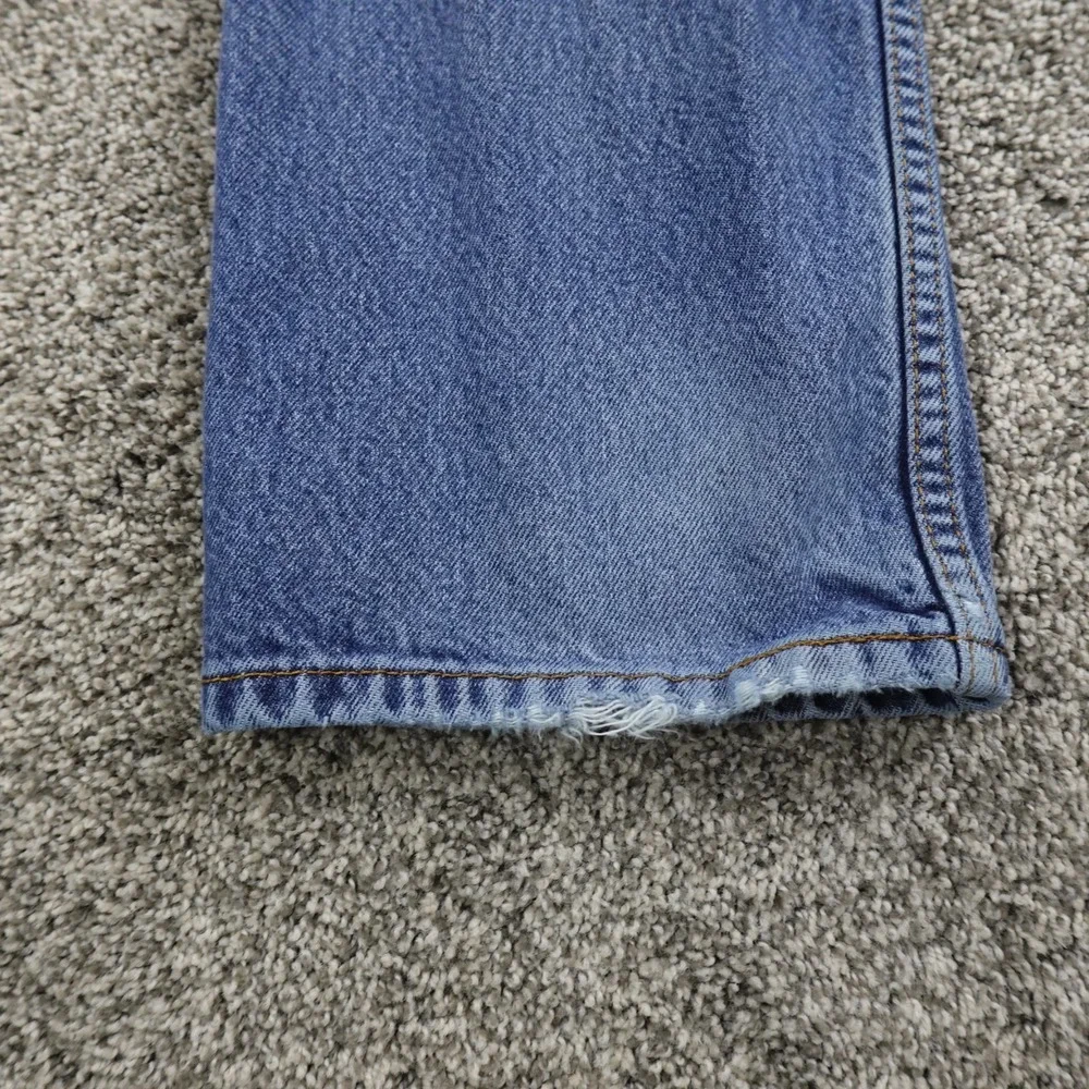 VTG Levis Jeans Mens 36X34 Dark Blue Denim Pants 505 Straight Fade Whiskered Y2K